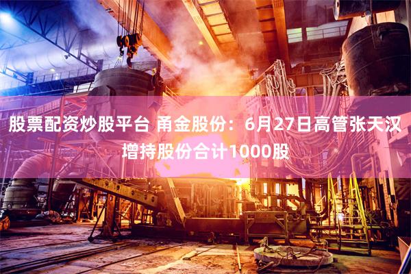 股票配资炒股平台 甬金股份：6月27日高管张天汉增持股份合计1000股