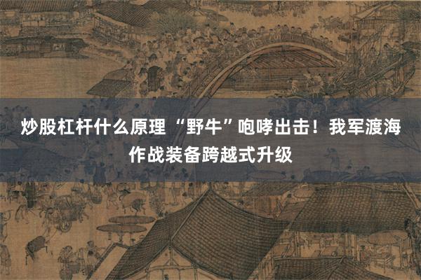 炒股杠杆什么原理 “野牛”咆哮出击！我军渡海作战装备跨越式升级
