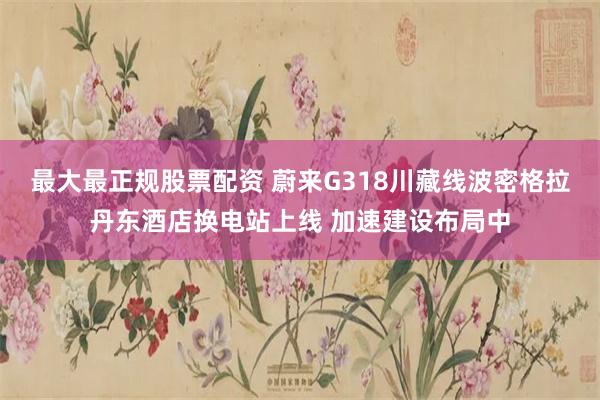 最大最正规股票配资 蔚来G318川藏线波密格拉丹东酒店换电站上线 加速建设布局中