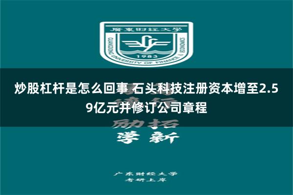 炒股杠杆是怎么回事 石头科技注册资本增至2.59亿元并修订公司章程