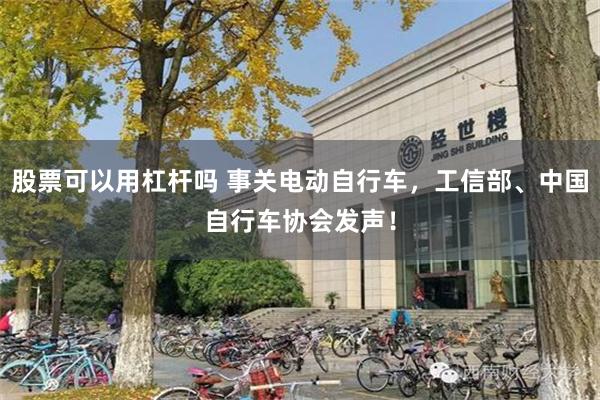 股票可以用杠杆吗 事关电动自行车，工信部、中国自行车协会发声！