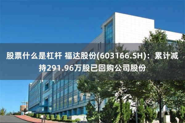 股票什么是杠杆 福达股份(603166.SH)：累计减持291.96万股已回购公司股份