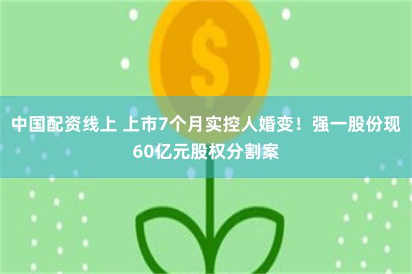 中国配资线上 上市7个月实控人婚变！强一股份现60亿元股权分割案