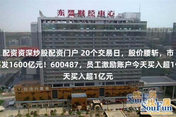配资资深炒股配资门户 20个交易日，股价腰斩，市值蒸发1600亿元！600487，员工激励账户今天买入超1亿元