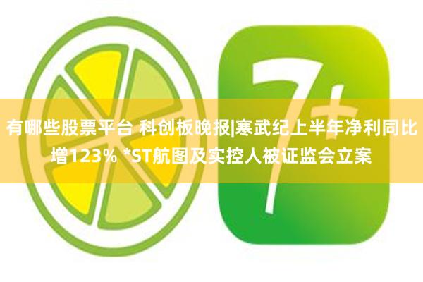 有哪些股票平台 科创板晚报|寒武纪上半年净利同比增123% *ST航图及实控人被证监会立案