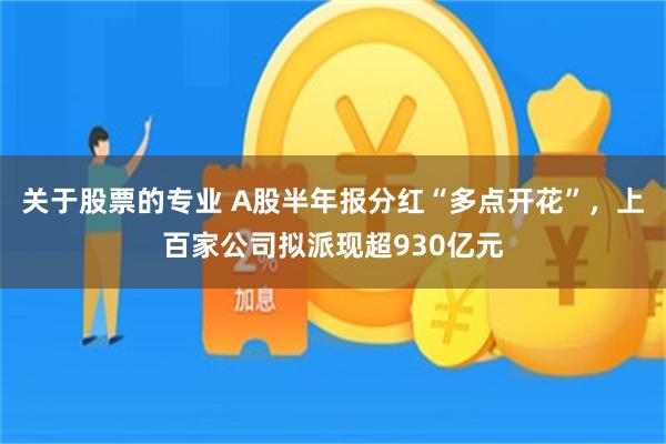 关于股票的专业 A股半年报分红“多点开花”，上百家公司拟派现超930亿元