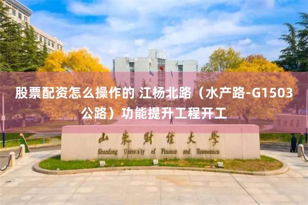 股票配资怎么操作的 江杨北路（水产路-G1503公路）功能提升工程开工