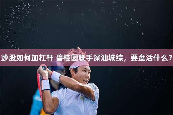炒股如何加杠杆 碧桂园联手深汕城综，要盘活什么？