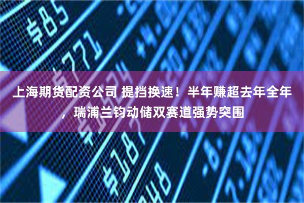 上海期货配资公司 提挡换速！半年赚超去年全年，瑞浦兰钧动储双赛道强势突围