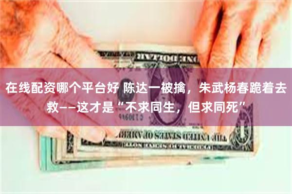 在线配资哪个平台好 陈达一被擒，朱武杨春跪着去救——这才是“不求同生，但求同死”
