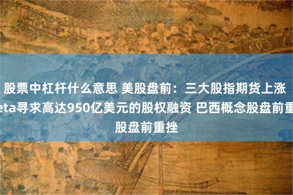 股票中杠杆什么意思 美股盘前：三大股指期货上涨 Meta寻求高达950亿美元的股权融资 巴西概念股盘前重挫